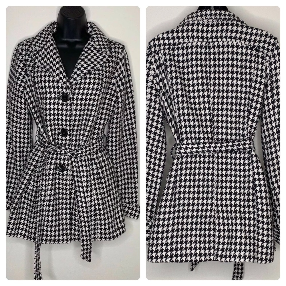 Odyn Houndstooth Pea Coat